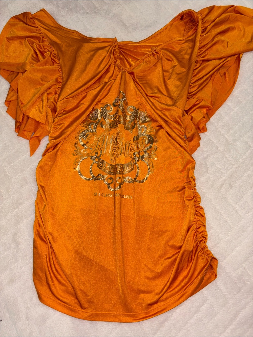 🧸 Apple Bottoms Orange Mini Dress with Gold Accents - Picture 2 of 10